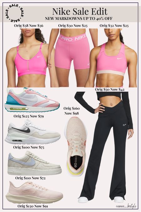 nike sale edit / new markdowns up to 40% off / nike matching sets / nike sneakers / nike leggings / mike sports bra / nike athleisure/ nike active wear / nike air forces / nike running shoes 

#LTKsalealert #LTKshoecrush #LTKSale