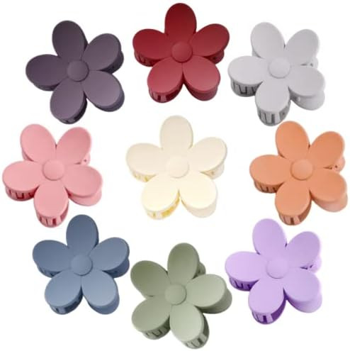 9 PCS Large Flower Hair Clips Cute Flower Clips for Hair Accessories Hair Claw Clips Flower Shape... | Amazon (US)