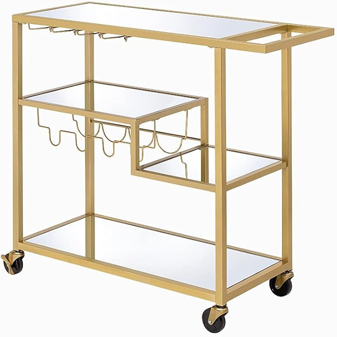 ACME Adamsen Serving Cart - - Champagne & Mirror | Amazon (US)