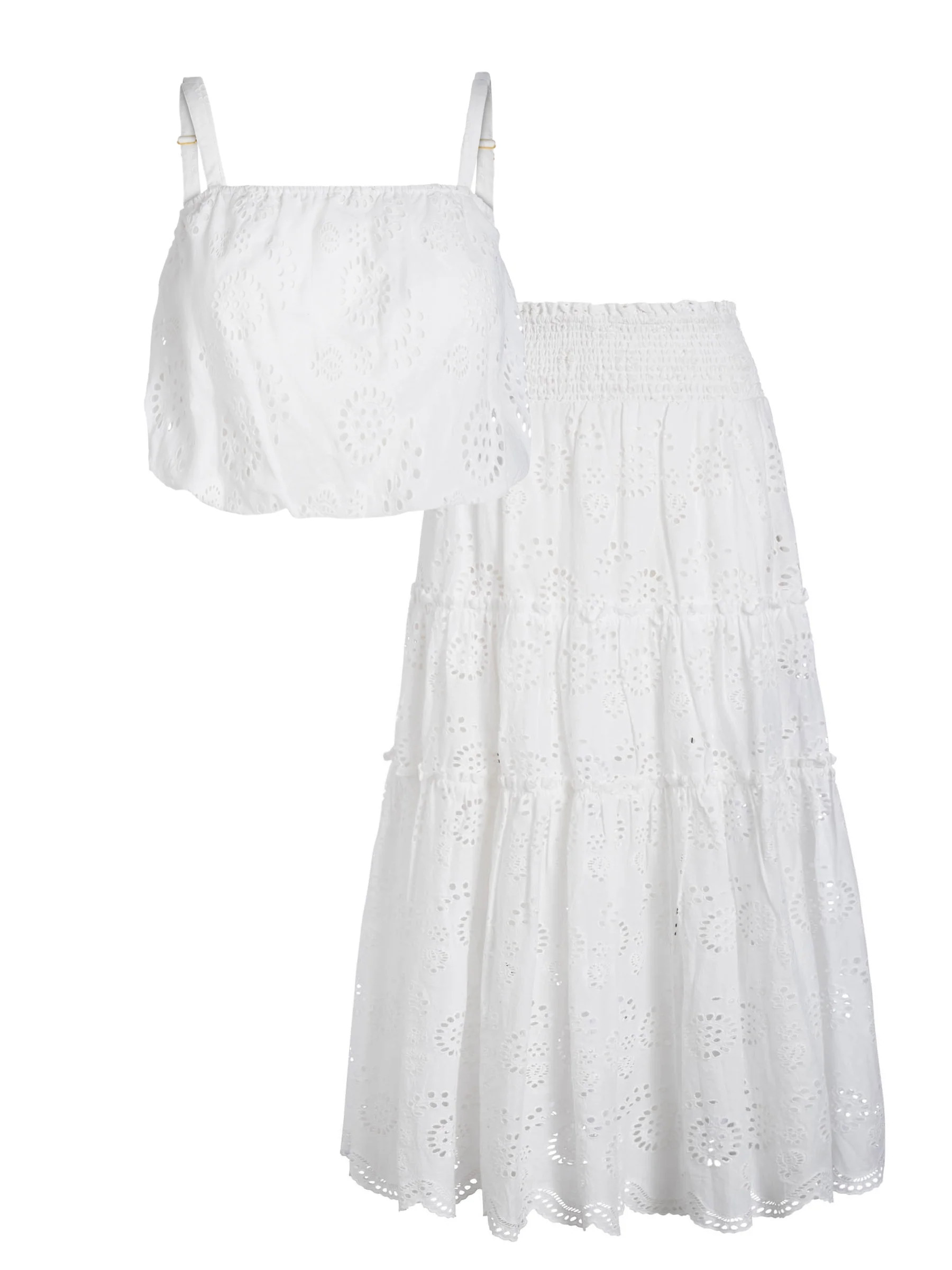 Dani Top + Charlie Skirt Set In Fresh White Eyelet | Change of Scenery