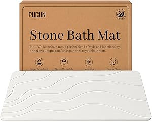 Stone Bath Mat Diatomaceous Earth Non-Slip Shower Mat,Quick Drying Diatomite Bath Stone Mat for B... | Amazon (US)