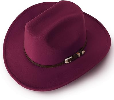 DRESHOW Classic Western Felt Cowboy Cowgirl Hat for Women Men Outdoor Wide Brim Belt Buckle Panam... | Amazon (US)