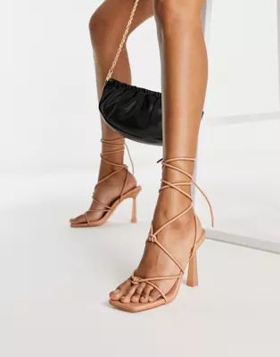 Public Desire Kian heel sandals in beige | ASOS (Global)