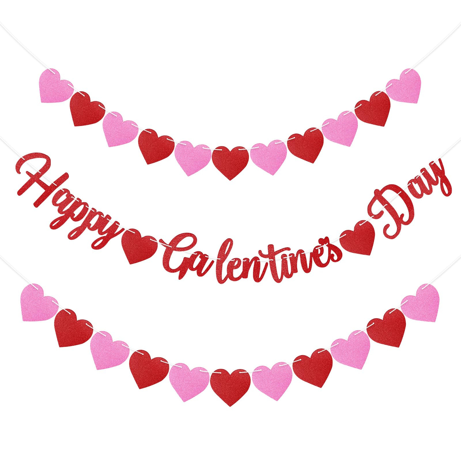 Epakh 3 Pcs Galentines Day Decorations for Party No DIY Happy Galentines Day Banner Pre-Strung Gl... | Amazon (US)