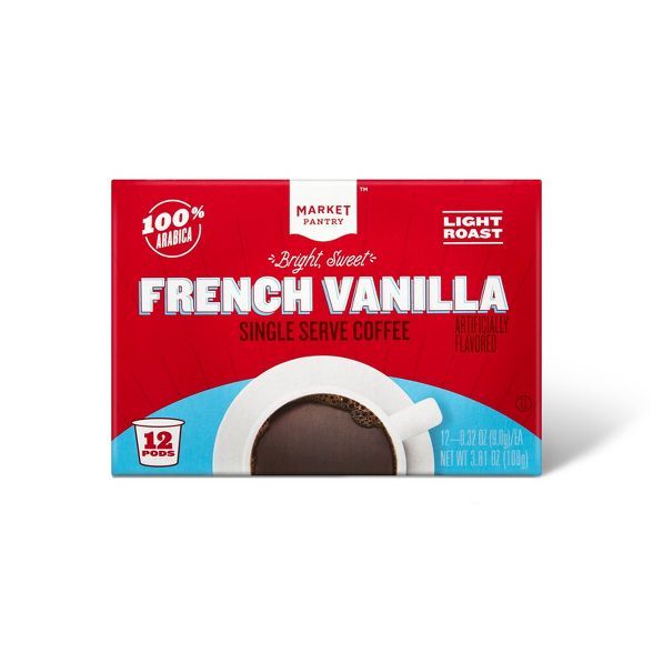 French Vanilla Light Roast Coffee - Single Serve Pods - 12ct - Market Pantry™ | Target