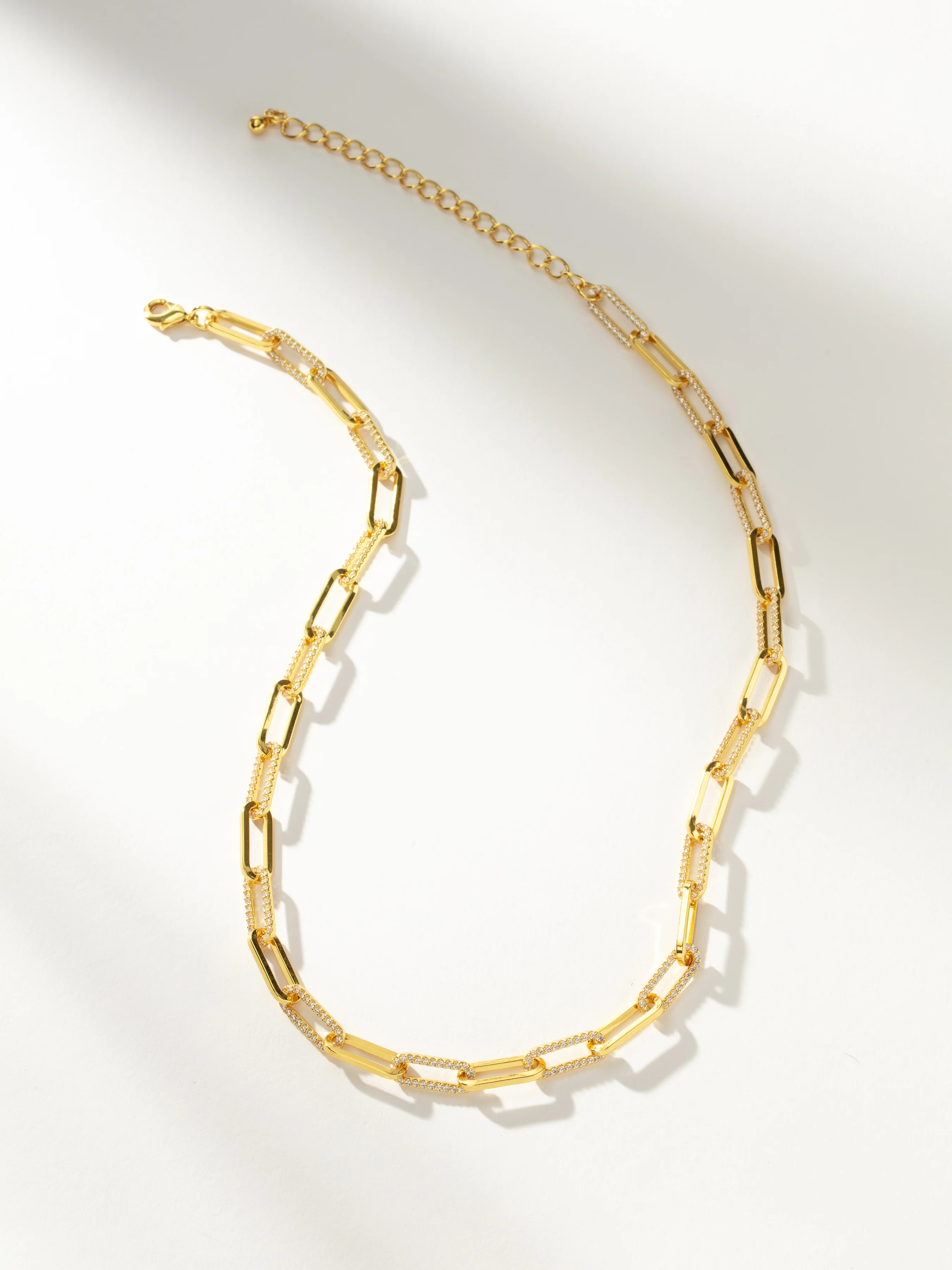 Flashing Lights Chain and Pavé Necklace in Gold | Uncommon James | Uncommon James