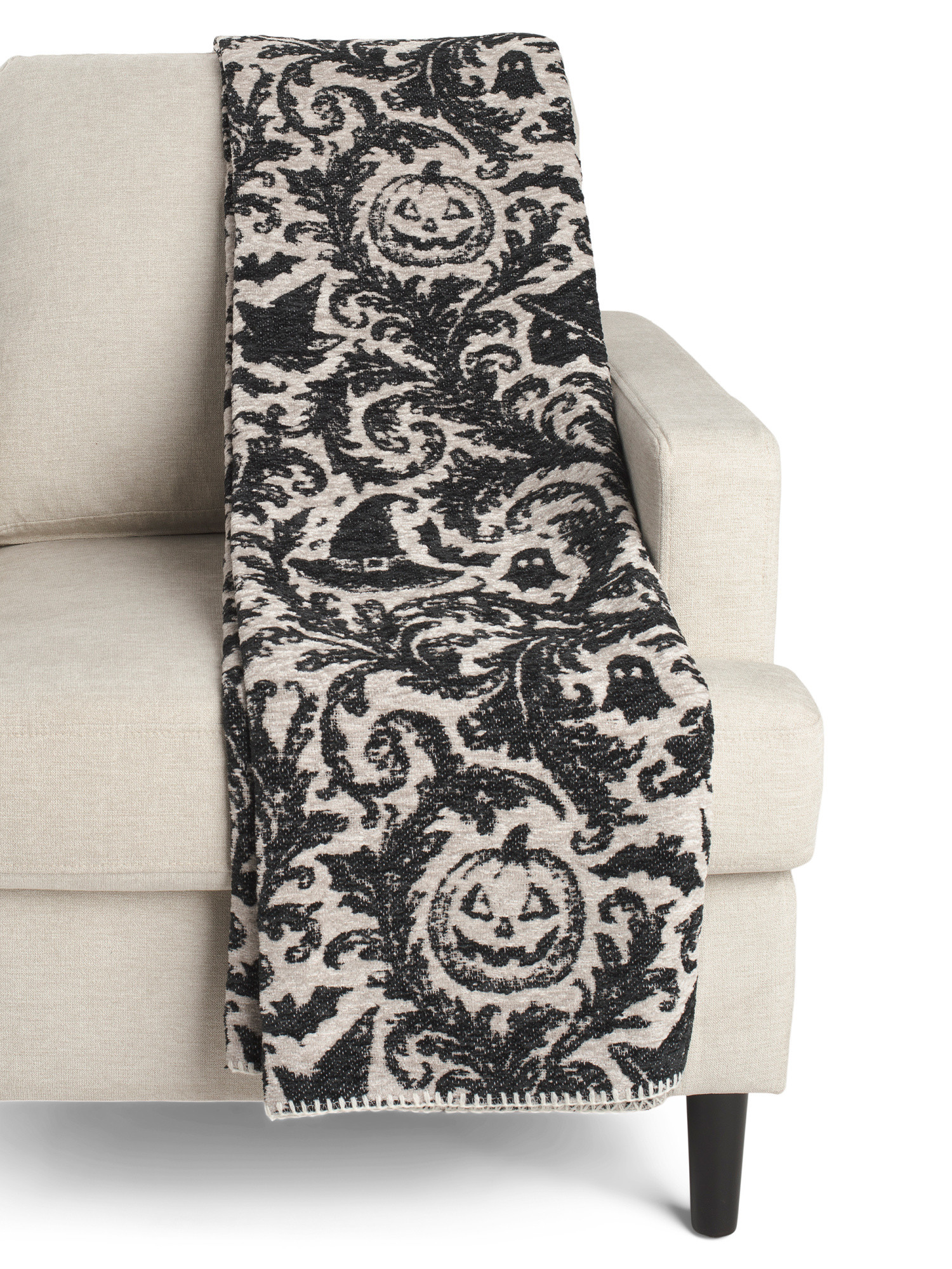 Damask Pumpkin Hats Carolina Chenille Throw | TJ Maxx