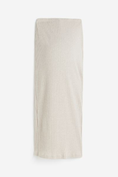 MAMA Ribbed Jersey Skirt - Light beige - Ladies | H&M US | H&M (US + CA)
