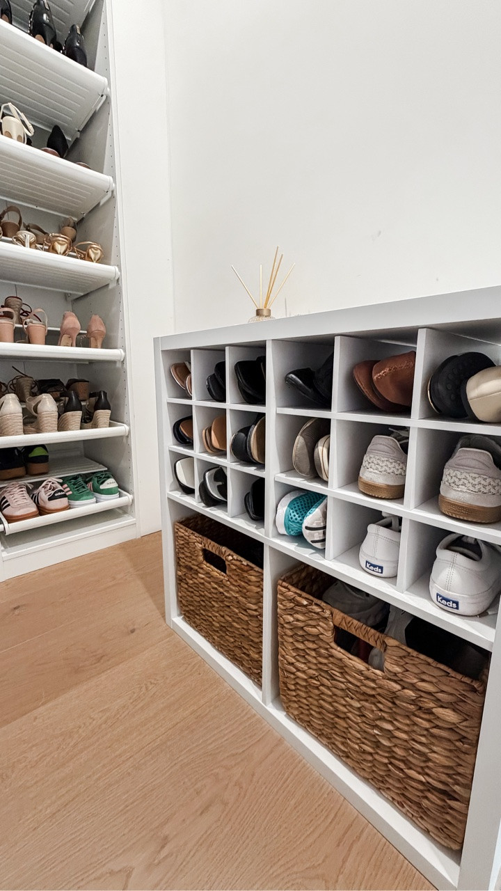 I am TaskRabbit 👷🏼‍♀️

But really, you don’t need a lot to make a big impact - a cube unit, some muscle and a little vision (no power tools required!).

This beautiful closet still needed a little extra shoe storage, so we added a cube unit to make the most of the space we had. 

Pro tip: we repurposed this @target Brightroom wine bottle storage insert for sandal storage and it came out great 🙌🏻

Small changes = big difference 

#shoestorage #closetorganization #homeorganizationtips #targethacks #organizedliving