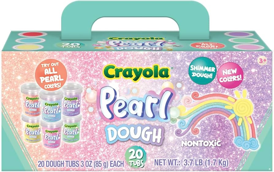 Crayola Dough - Pastel Play Dough with Pearl Special Effects | 20 Tubs of 3oz Pearlized Sparkle D... | Amazon (US)
