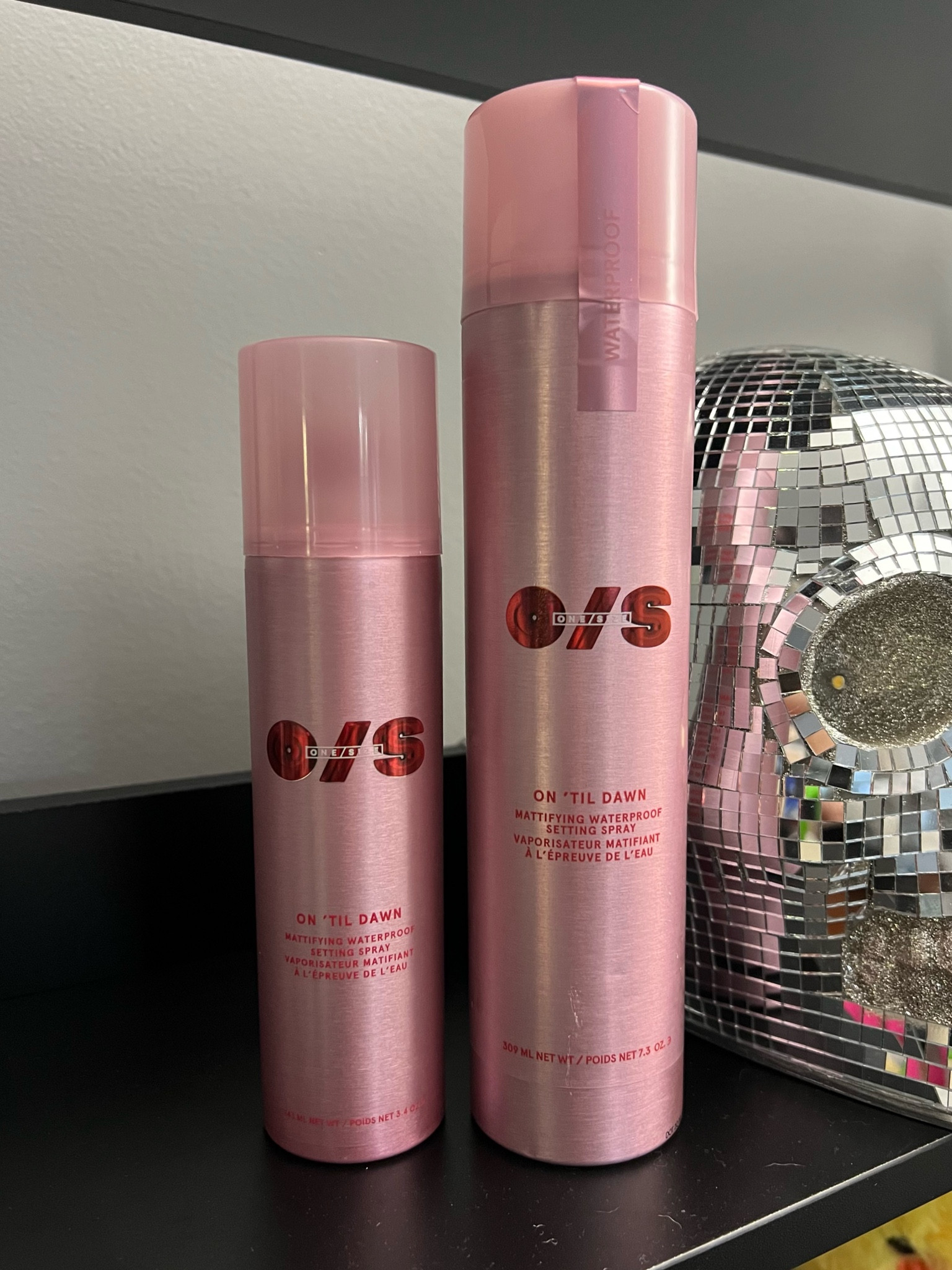 The regular compared to the jumbo size On Til Dawn Setting Spray! 

#LTKFindsUnder50 #LTKBeauty #LTKGiftGuide