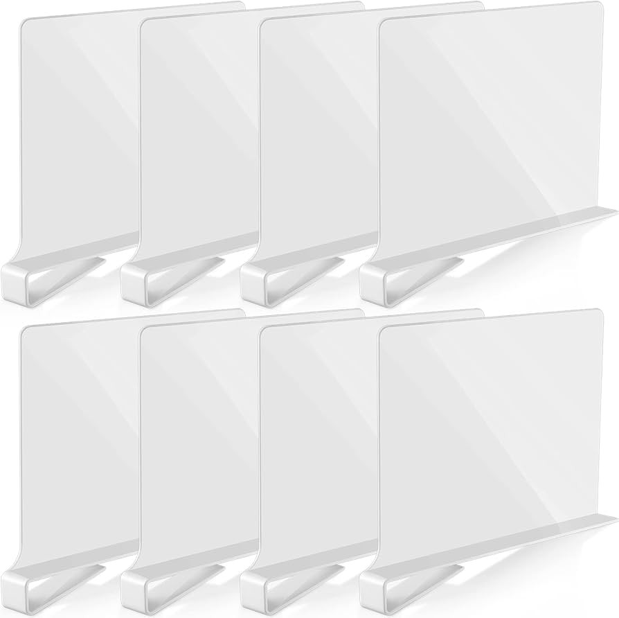Boao 8 Pcs Acrylic Shelf Dividers for Closet Wood Shelf Organizer Multi-functional Wood Closet Se... | Amazon (US)