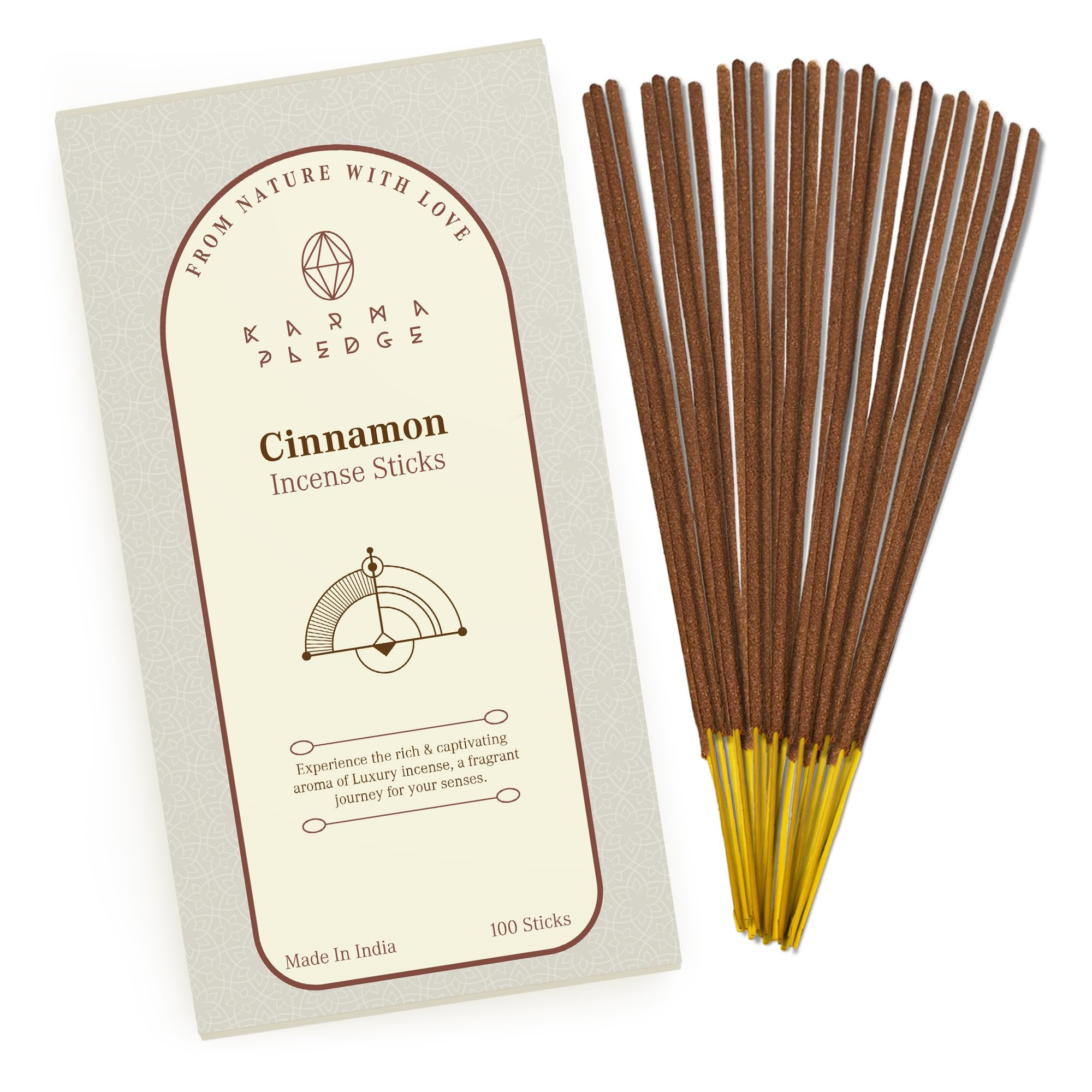 Cinnamon Incense Sticks, Organic Hand Dipped 100 Sticks with Natural Herbs & Aromatic Ingredients... | Amazon (US)
