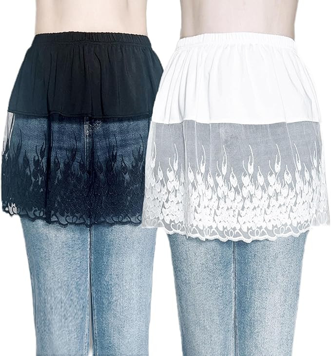 Vanrose Jan Womens Lace Shirt Extender See Through Lace Underskirts Layering Half Slip Clothing A... | Amazon (US)