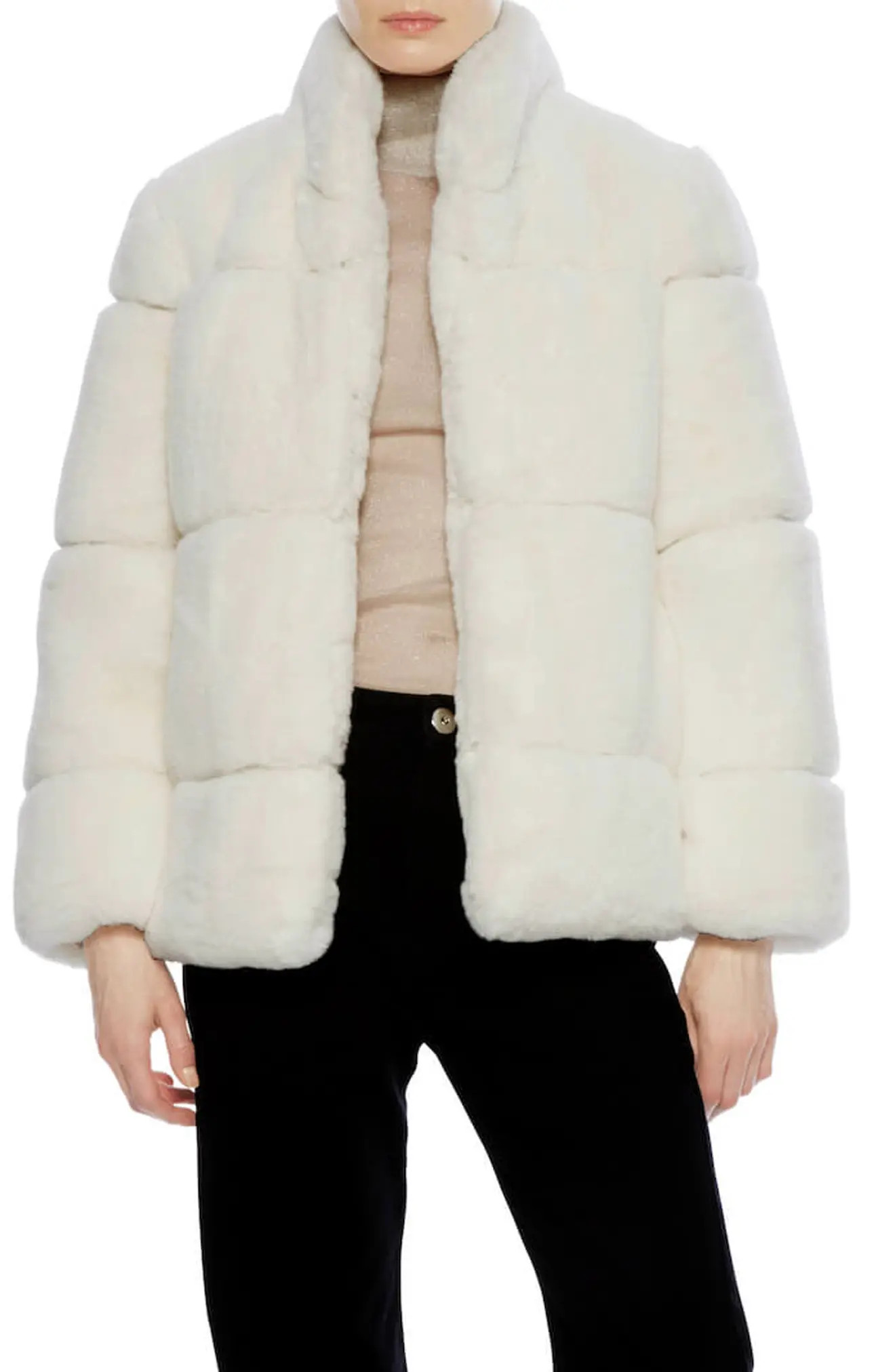 Apparis Skylar Recycled Faux Fur Jacket in Ivory at Nordstrom, Size X-Small | Nordstrom