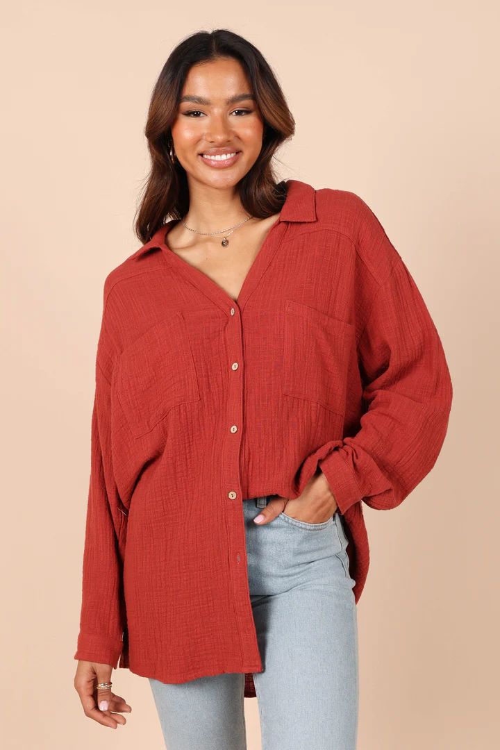 Bobby Button Down Top - Rust | Petal & Pup (US)