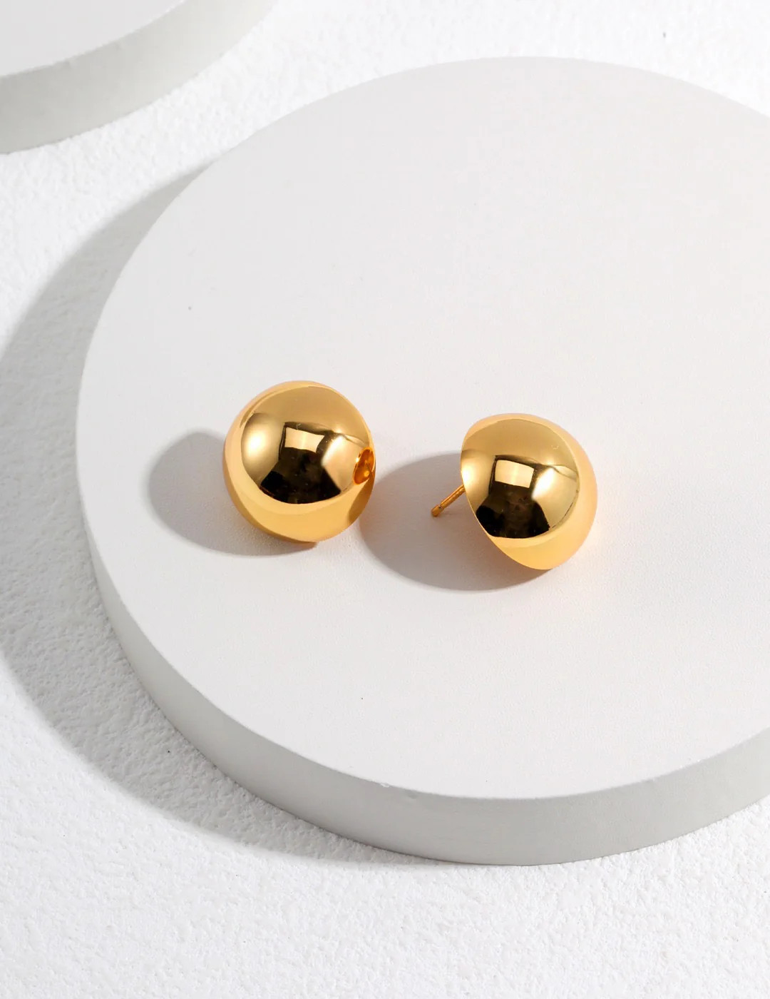 Glossy Gold Studs - 18k Gold Jewelry by Apelila | Apelila Jewelry
