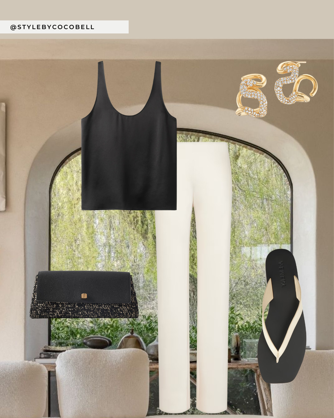 Clean black and white 
Shop the earrings: https://kimberlyginger.com/products/pave-waverly-hoops 

 #LTKspring