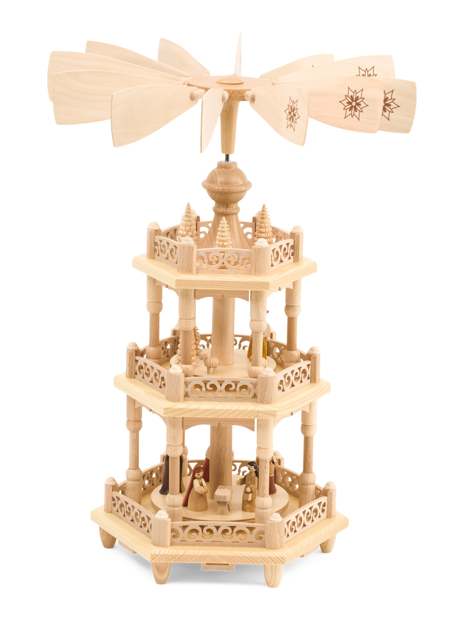 Made In Germany Hand Carved Christmas Three Tier Nativity Pyramid | Global Home | Marshalls | Marshalls