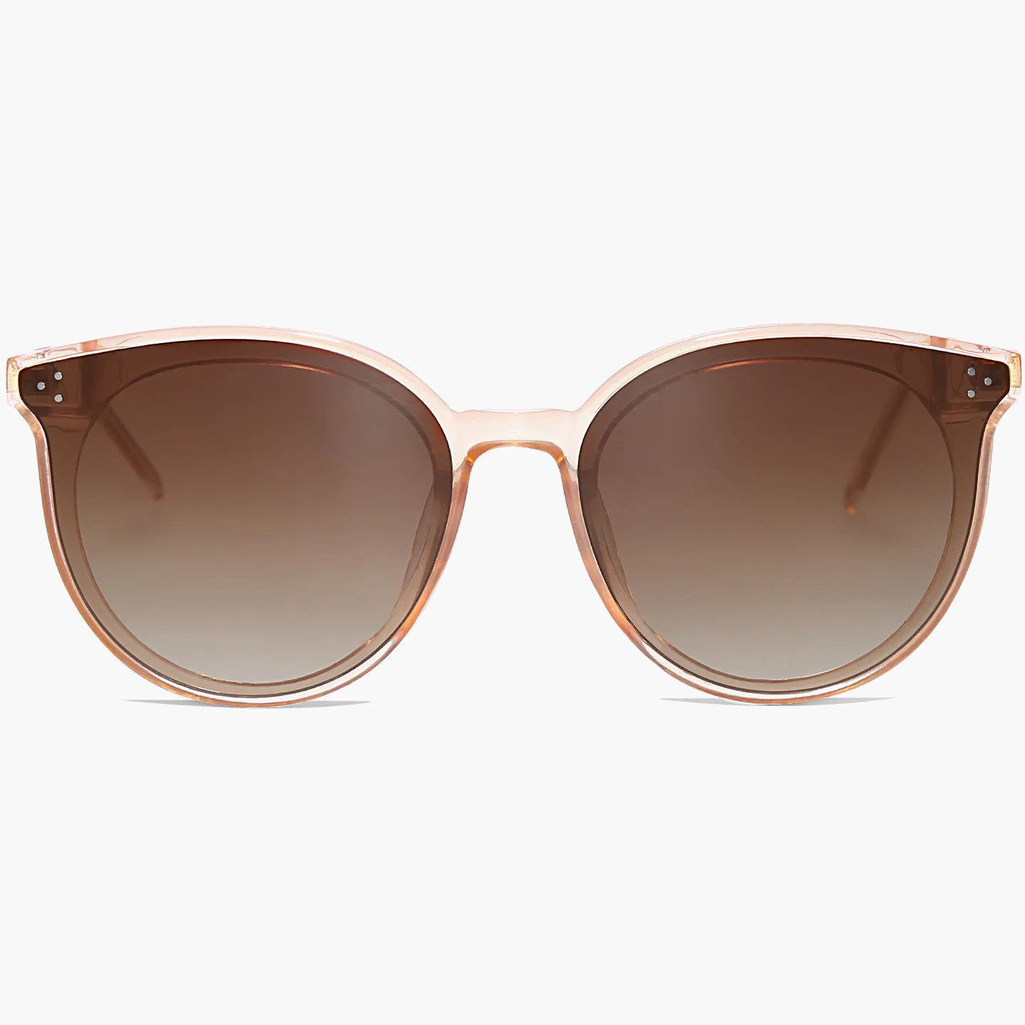 Buy Clear Brown Frame Gradient Brown Lens Cat Eye Sunglasses for Women | Dolphin | SOJOS | SOJOS VISION