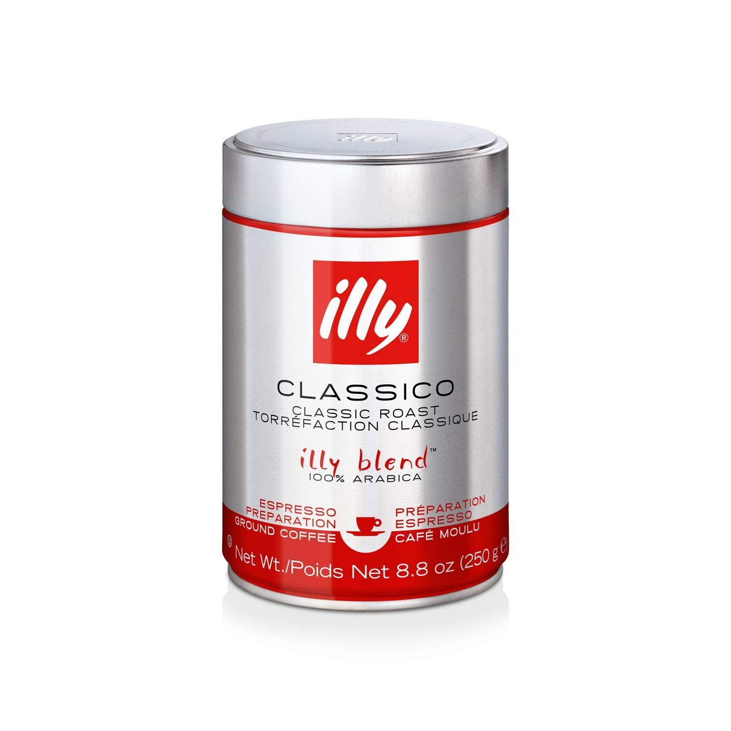 Illy Classico Espresso Ground Coffee, Medium Roast, Classic Roast with Notes of Chocolate & Caram... | Amazon (US)