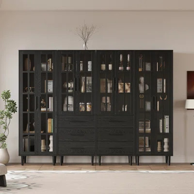70.9'' H X 94.48'' W Kitchen Pantry With Bookcases | Wayfair North America