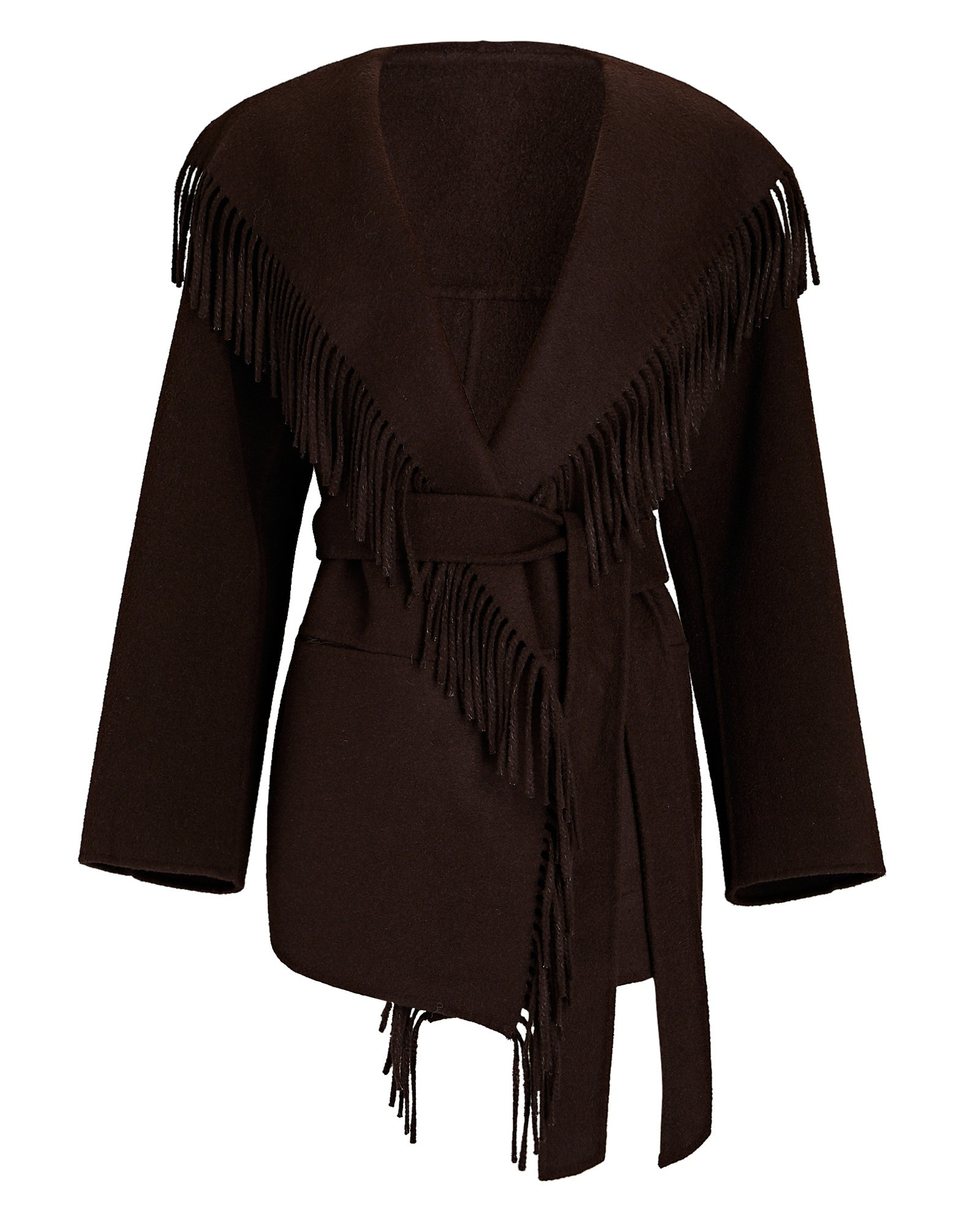 Rowen Wool Fringe-Trimmed Coat | INTERMIX