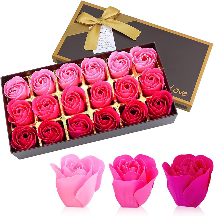 Floral Scented Bath Soap Rose Flower Petals, JIALEEY Plant Essential Oil Rose Soap Set Guest Soap... | Amazon (US)