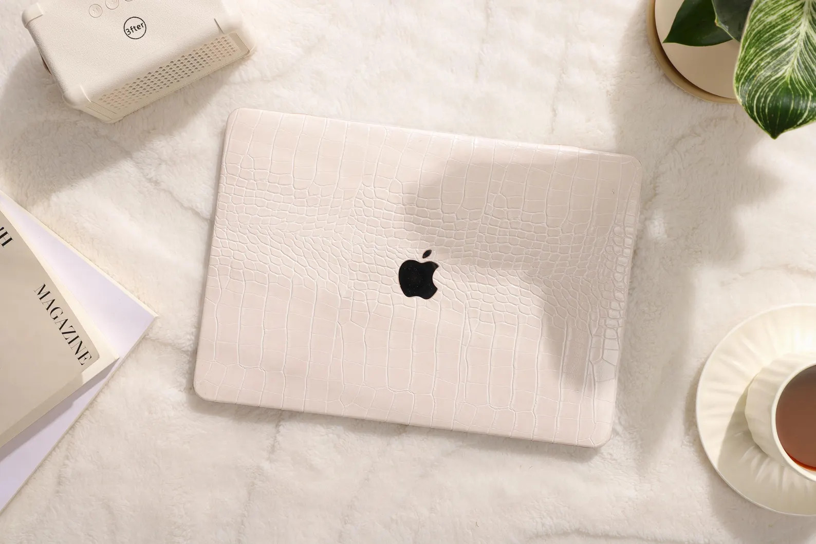 Almond Latte Crocodile Texture New M1/M2 Pro Mac Hard Protective Leather Case Personalized Name F... | Etsy (US)