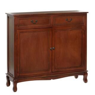 LITTON LANE Brown Wood Traditional Cabinet-96372 - The Home Depot | The Home Depot