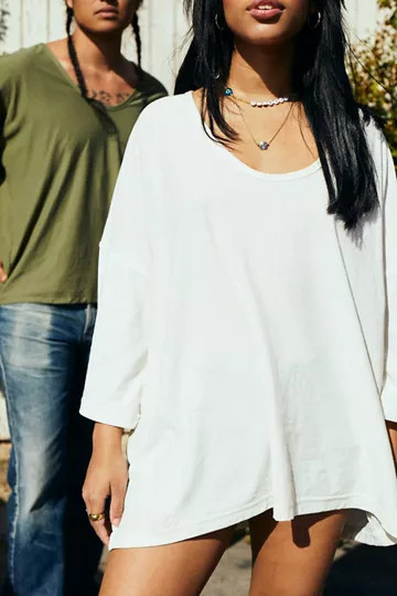 Drapey Wide Neck Tee | Urban Outfitters (US and RoW)