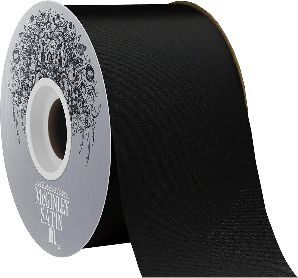 McGinley Mills 2.5" W Acetate Satin Ribbon, Black, 50 Yard Spool | Amazon (US)