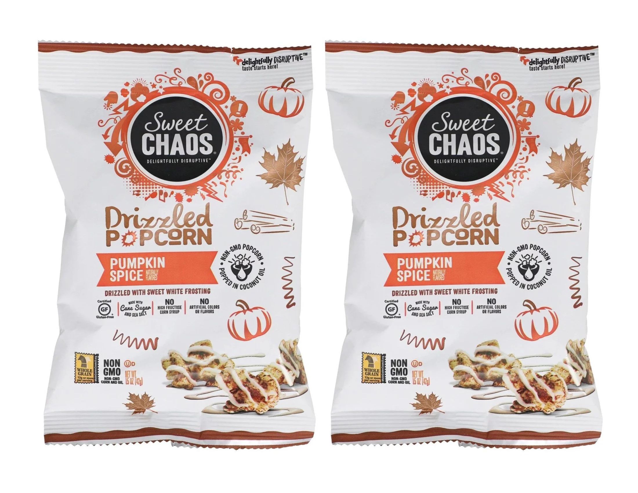CGT Sweet Chaos Pumpkin Spice Drizzled Popcorn Non-GMO Whole Grain Gluten Free Halloween Fall Har... | Walmart (US)