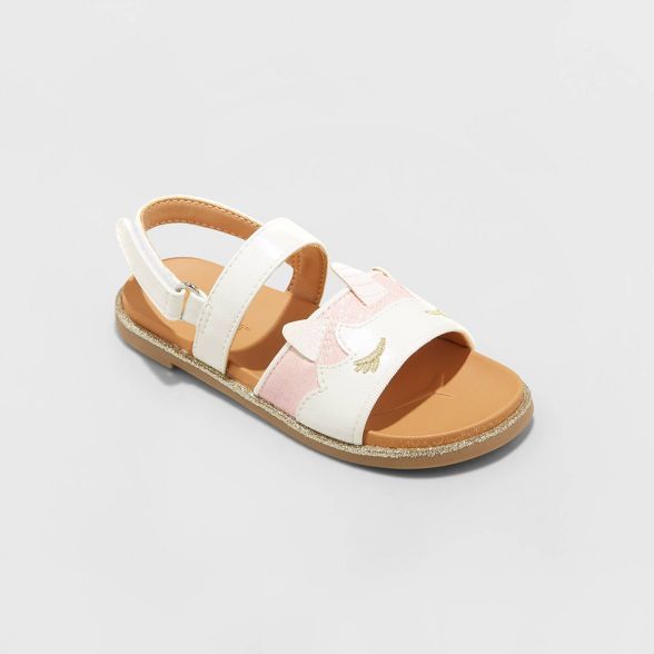 Toddler Girls' Dolores Buckle Footbed Sandals - Cat & Jack™ White | Target