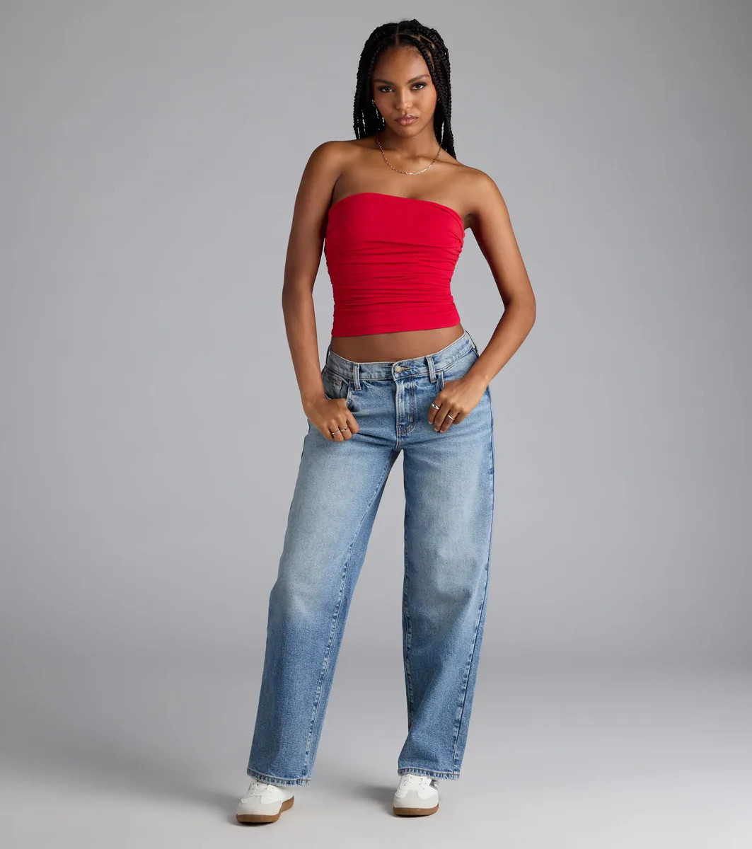 It's Giving Trends Mid-Rise Straight Leg Denim Jeans | Windsor Stores