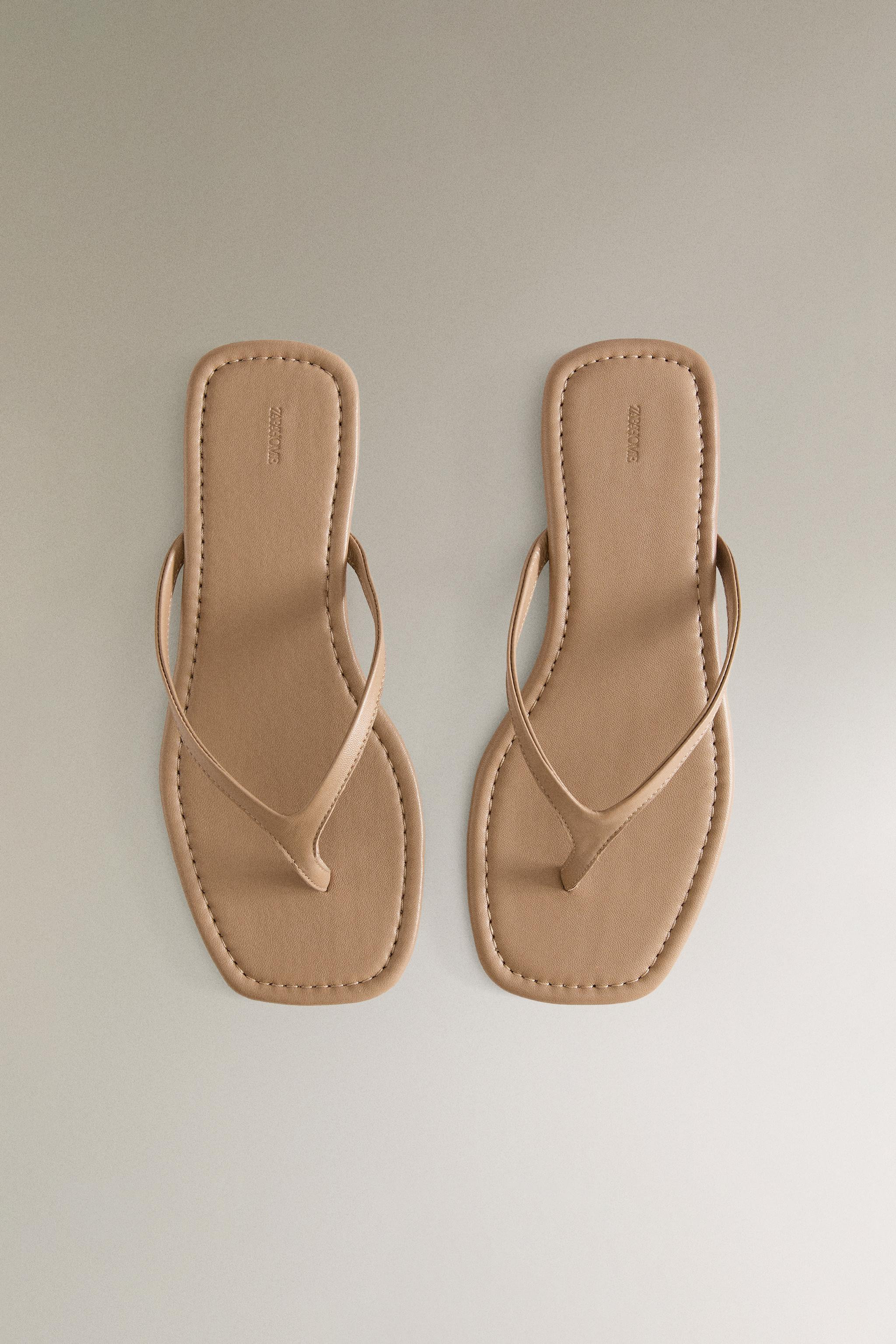MINIMALIST LEATHER SANDALS | Zara UK