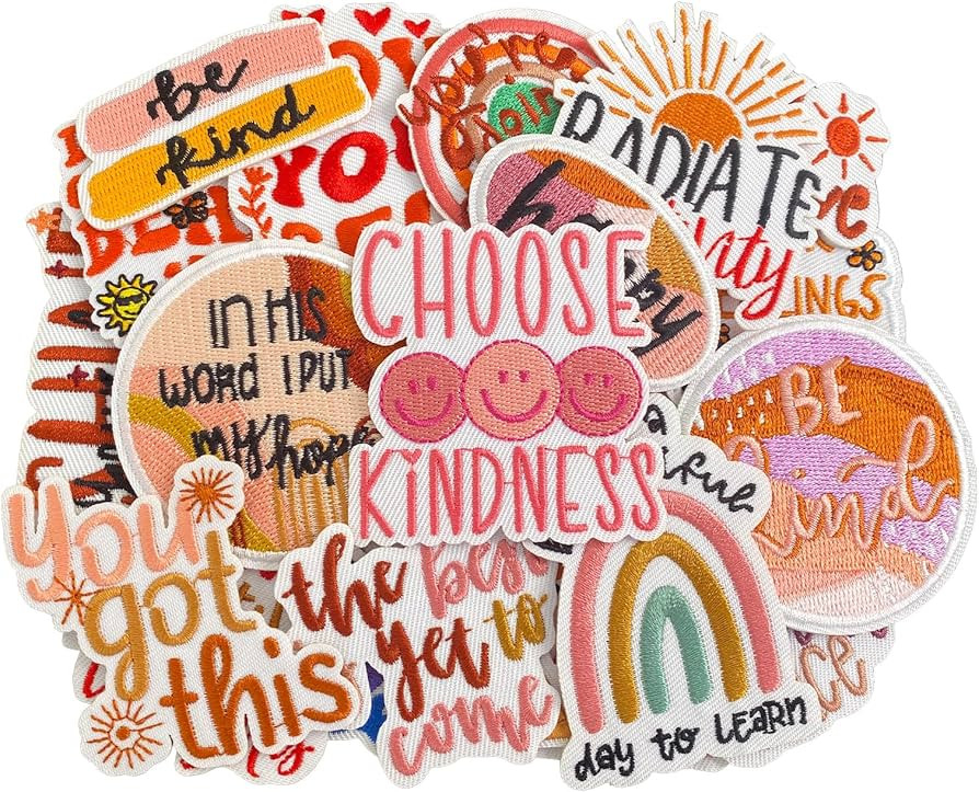 20Pcs Positive Affirmations Iron on Patches, Boho Hippie Style Inspirational Phrases Appliques fo... | Amazon (US)
