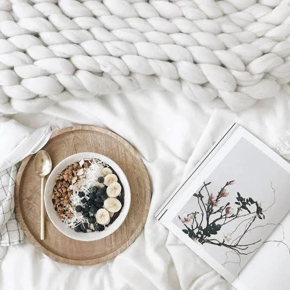 Merino Wool Thick Knit Blanket | Etsy (US)