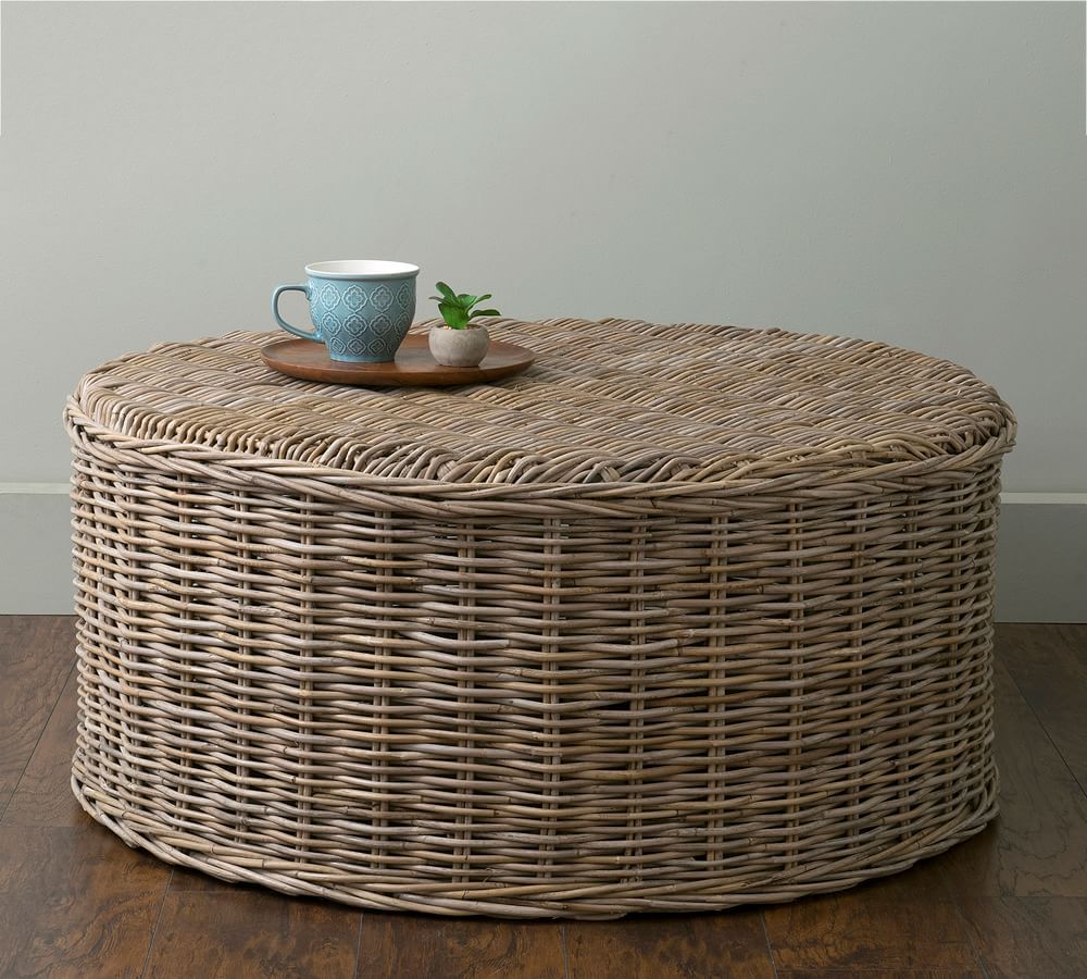 Rattan 39" Round Coffee Table | Pottery Barn (US)