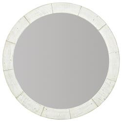 Maxine Modern Classic Brushed White Wood Round Wall Mirror | Kathy Kuo Home