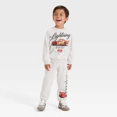 Toddler Boys' 2pc Disney Cars Fleece Pullover and Bottom Set - Oatmeal | Target