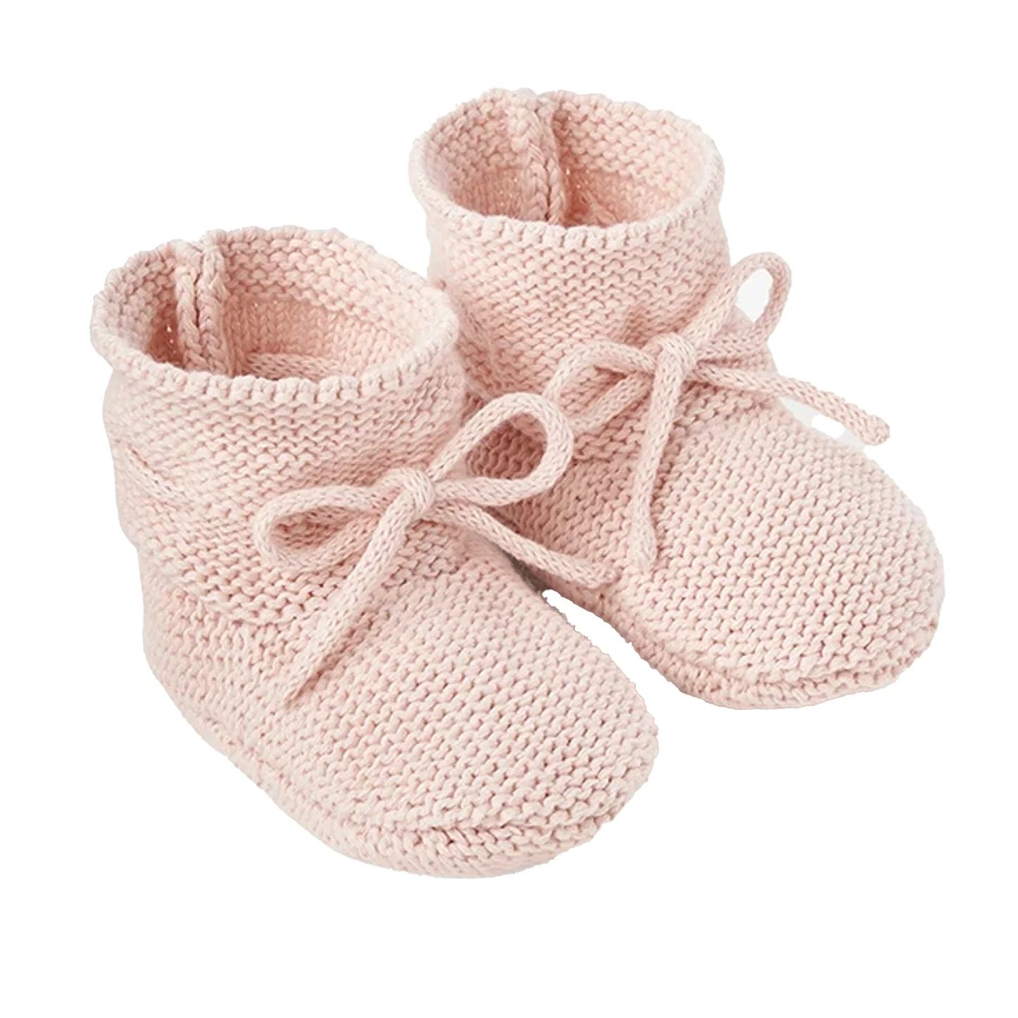 Garter Knit Baby Booties, Blush | SpearmintLOVE