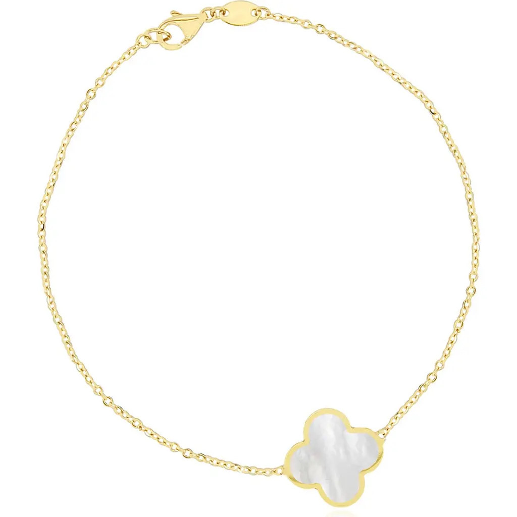 The Lovery Fine Jewelry Small Mother of Pearl Single Clover Bracelet at Nordstrom, Size 7 | Nordstrom