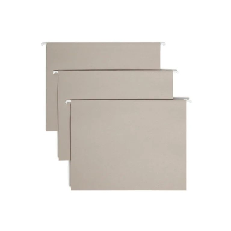 Smead 64063 Hanging File Folders, 1/5 Tab, 11 Point Stock, Letter, Gray, 25/Box - Walmart.com | Walmart (US)