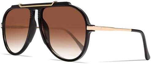Oversized Aviator Sunglasses for Women Men 2026 70s Retro Gold Metal Sun Glasses Tangle Free Squa... | Amazon (US)