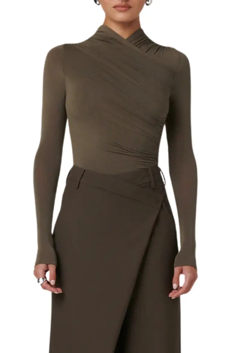 Bayse Amrita Ruched Long Sleeve Bodysuit (Women) | Nordstrom | Nordstrom