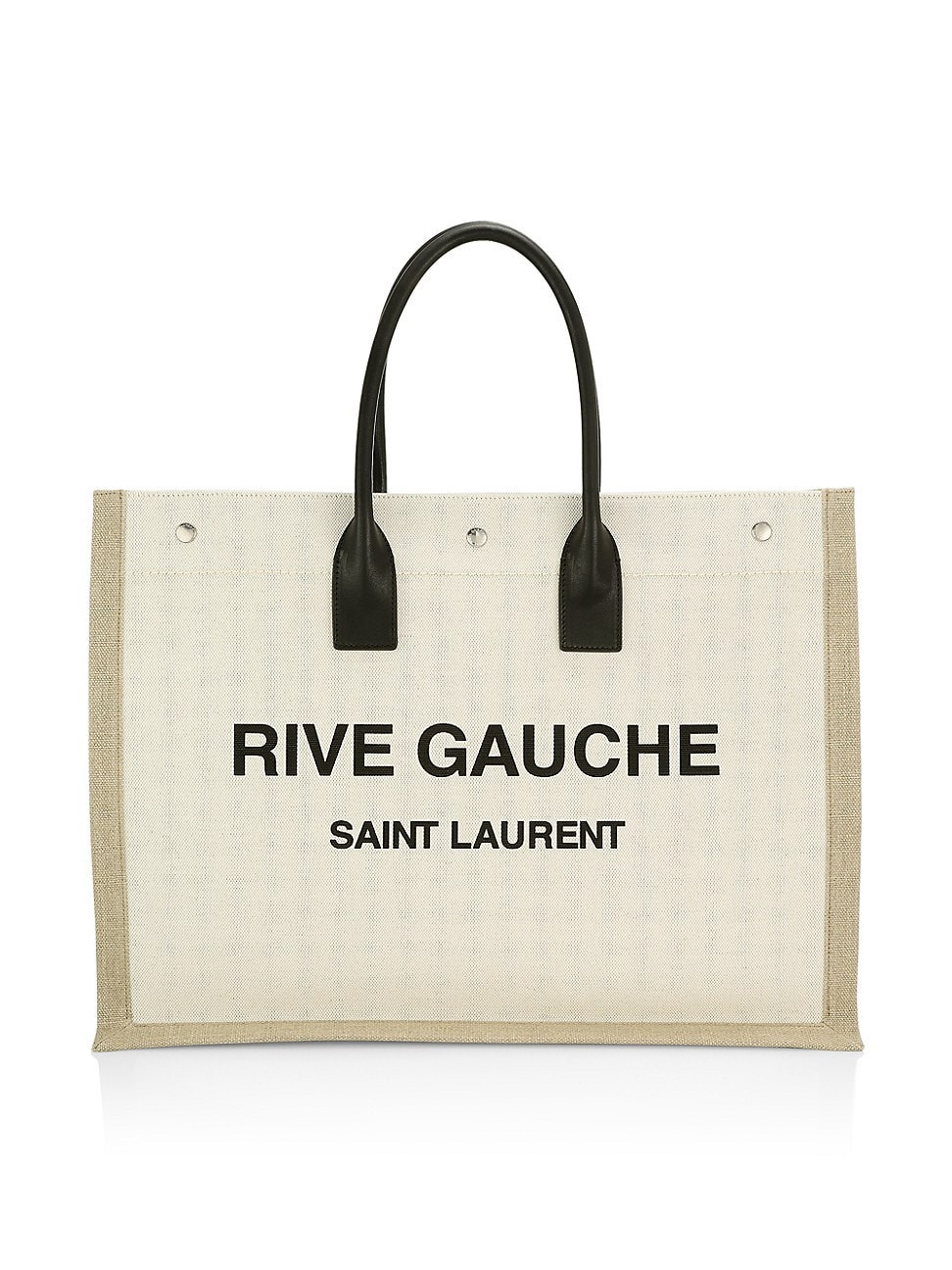 Women's Rive Gauche Tote in Canvas - Naturel Noir | Saks Fifth Avenue