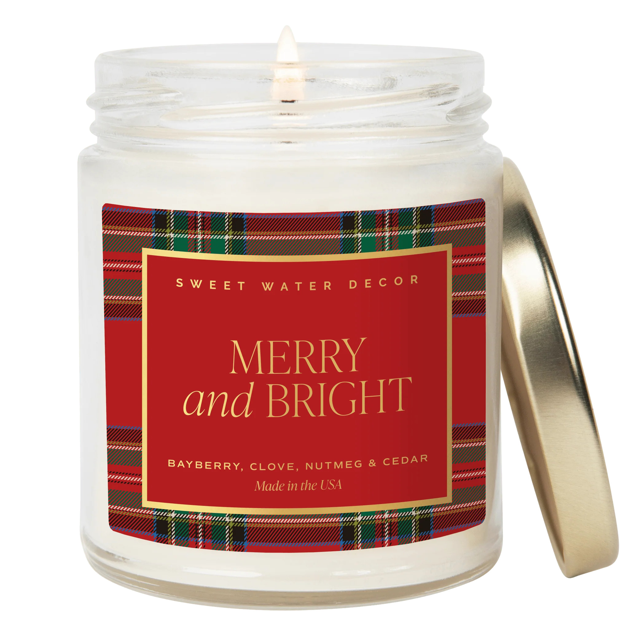 Merry and Bright Soy Candle | Christmas Candles for Home | Sweet Water Decor, LLC