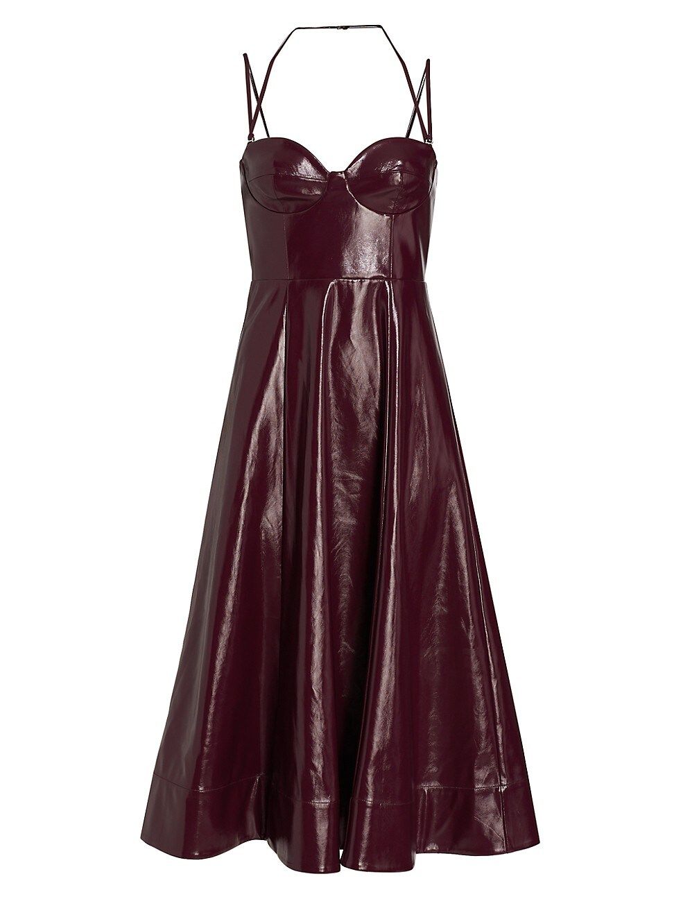 Women's Abstract Faux Leather Midi-Dress - Plum - Size 0 | Saks Fifth Avenue