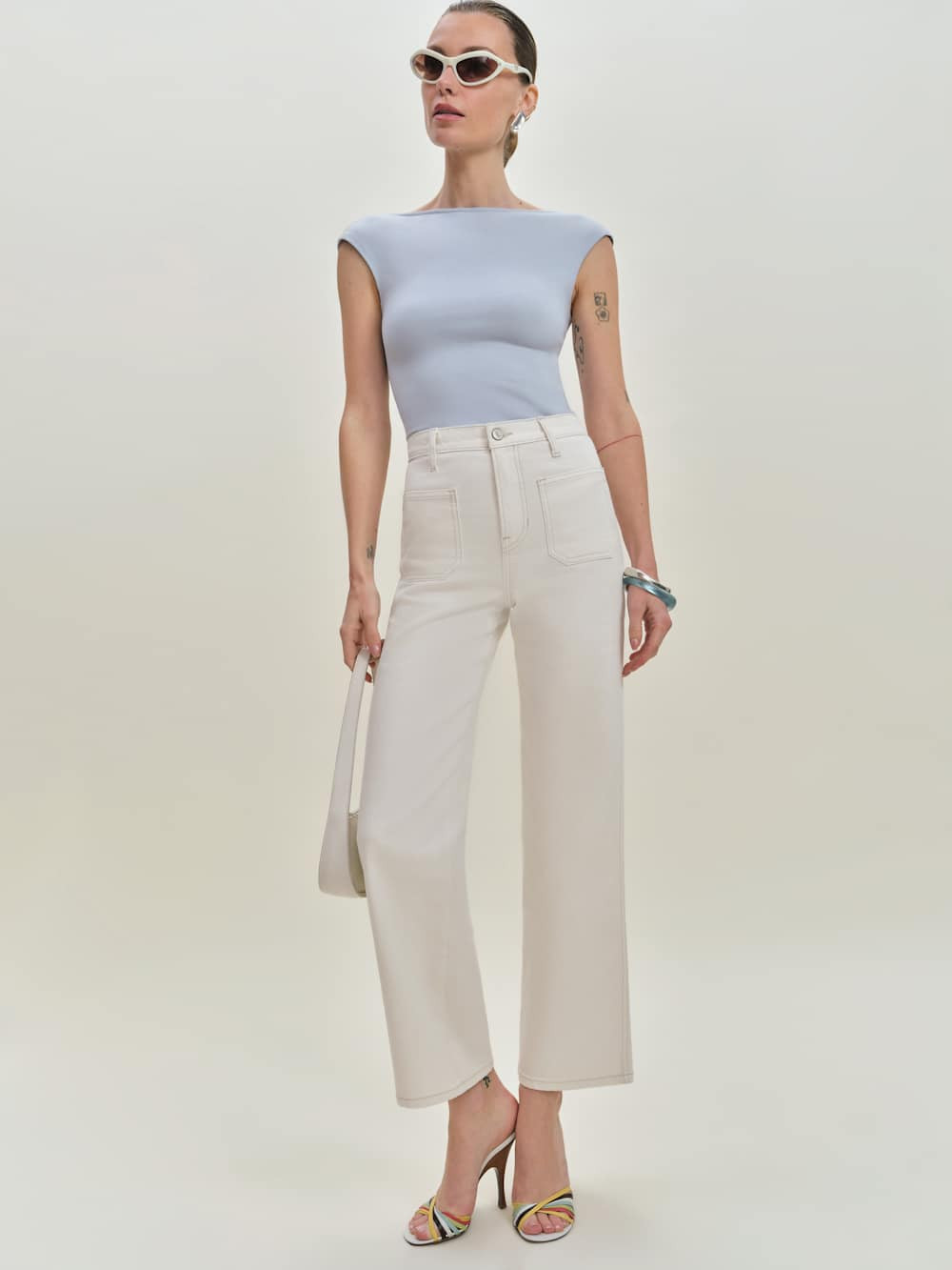 Alyssa Stretch High Rise Wide Leg Cropped Jeans | Reformation (Global)